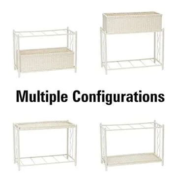 Household Essentials ML-5017 Indoor Outdoor Resin Wicker Planter Stand, 2 Piece