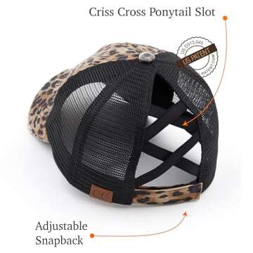 Stylish Criss-Cross Ponytail Baseball Cap for Outdoors