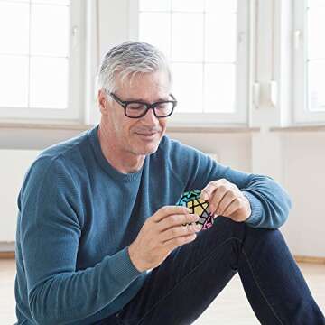 D-FantiX Shengshou Megaminx Speed Cube 3x3 Dodecahedron Hexagon Puzzle Toy Black