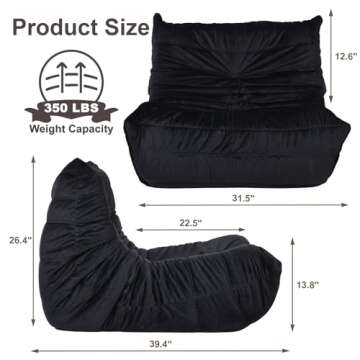 Snug Sofee Bean Bag Chairs for Adults - Soft Velvet Design for Living Rooms & Game Corners