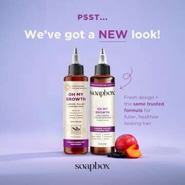 Soapbox Oh My Growth, Lengthening Vitamin Booster Treatment for All Hair Types with Biotin, Vegan Co...
