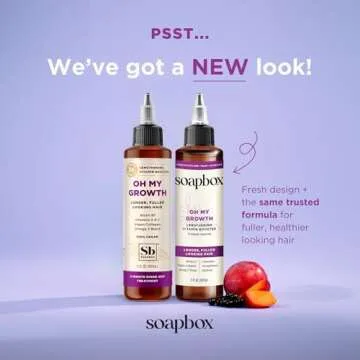 Soapbox Oh My Growth, Lengthening Vitamin Booster Treatment for All Hair Types with Biotin, Vegan Co...