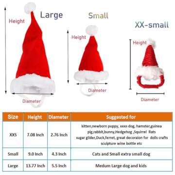 ANIAC Adjustable 3D Christmas Dog Santa Hat for Medium to Large Dogs Pet Dog Santa Costume…