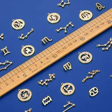 Hicarer 72 Pieces Zodiac Charms Set for Jewelry Making