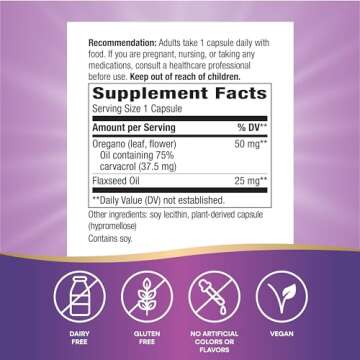 Nature’s Way Oregano Oil – Immune Support Supplement* - 75-85% Carvacrol – Gluten Free – 60 ...