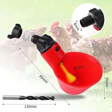 sansheng 24Pack Chicken Waterer Cups,Poultry Water Cups,Automatic Poultry Waterer for DIY Poultry Qu...