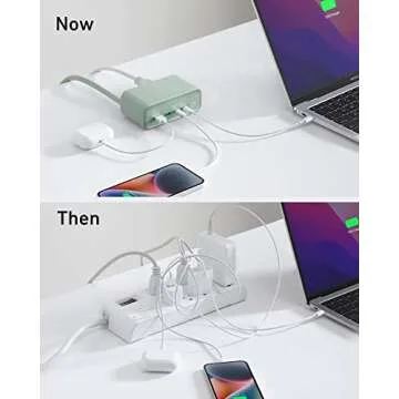 Anker 525 Charging Station, 7-in-1 USB C Power Strip for iphone13/14, 5ft Extension Cord with 3AC,2USB A,2USB C,Max 65W Power Delivery Desktop Accessory for MacBook Pro, Home, Office (Natural Green)