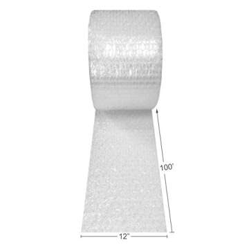 Amazon Basics Perforated Bubble Cushioning Wrap, Large, Clear, 5/16", 12-Inch x 100-Foot Long Roll