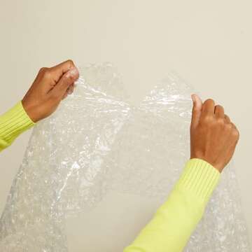 Amazon Basics Perforated Bubble Cushioning Wrap, Large, Clear, 5/16", 12-Inch x 100-Foot Long Roll