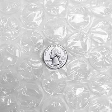 Amazon Basics Perforated Bubble Cushioning Wrap, Large, Clear, 5/16", 12-Inch x 100-Foot Long Roll