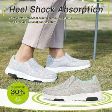 Women's Orthopedic Slip-On Loafers Walking Shoes for Arch Support: Knee Pain Plantar Fasciitis Walki...