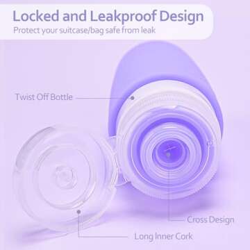 3oz Travel Bottles for Toiletries, Gym, TSA-Approved, Leak-Proof Silicone Squeezable Containers, Perfect for Business or Personal Essentials (BPA-Free)