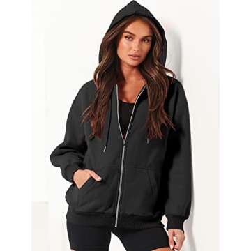 ANRABESS Womens Zip Up Hoodies Long Sleeve Oversized Sweatshirts Fleece Y2K Jacket Pockets 2025 Fall Outfits Fashion Clothes Black Large
