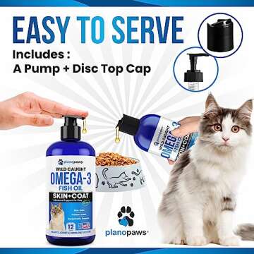 Omega 3 Fish Oil for Cats - Better Than Salmon Oil - Kitten & Cat Vitamins and Supplements - Cat Dandruff Treatment - Liquid Fish Oil for Pets - Shedding Support - Cat Health Supplies for All Ages