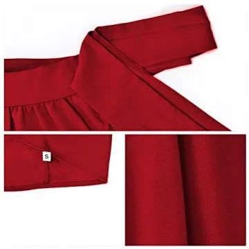 Guteidee Women's One Shoulder Tops Casual Tie Bow Knot Sleeveless Blouse Tunic Shirts Dark/Red X-Large