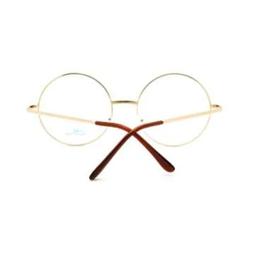 PASTL Oversized Round Frame Glasses - Gold with Clear Lens