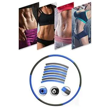 Exercise Hoops for Adults - Weighted Hoops for Exercise - Exercise Hoop for Kids, 2lb Weighted Exercise Hoop, 8 Detachable Sections - Professional Exercise Hoops (Blue)