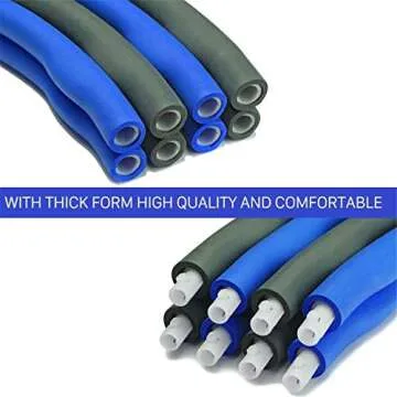 Exercise Hoops for Adults - Weighted Hoops for Exercise - Exercise Hoop for Kids, 2lb Weighted Exercise Hoop, 8 Detachable Sections - Professional Exercise Hoops (Blue)