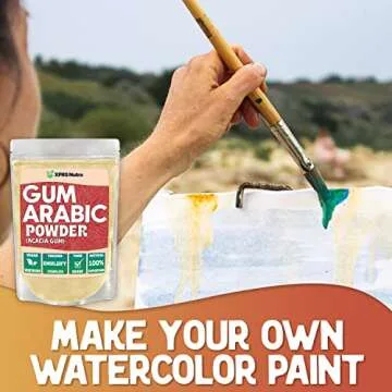 XPRS Nutra Gum Arabic Powder - Premium Acacia Gum Powder 4 Ounce - Food Grade Powdered Gum Powder Arabic Gum Arabic for Watercolor Paint - Arabic Gum Powder for Baking and More