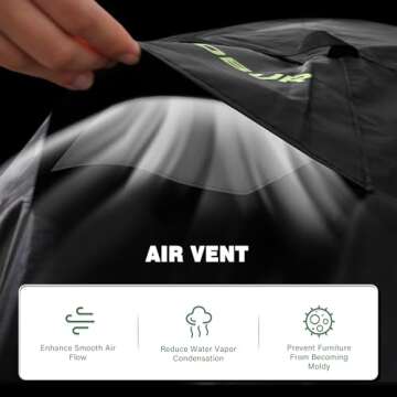 Azobur Outdoor patio furniture covers waterproof heavy duty- Rectangular Sofa Set Set Outdoor Weatherproof Patios Furniture Set for Decks, Lawns and Backyards 108" L x 82" W x 28" H, Black