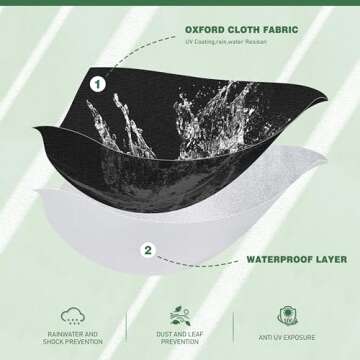 Azobur Outdoor patio furniture covers waterproof heavy duty- Rectangular Sofa Set Set Outdoor Weatherproof Patios Furniture Set for Decks, Lawns and Backyards 108" L x 82" W x 28" H, Black