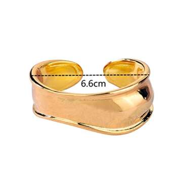 COLORFUL BLING Punk Twisted Gold Silver Open Wide Cuff Bracelet for Women Irregular Wave Chunky Cuff...