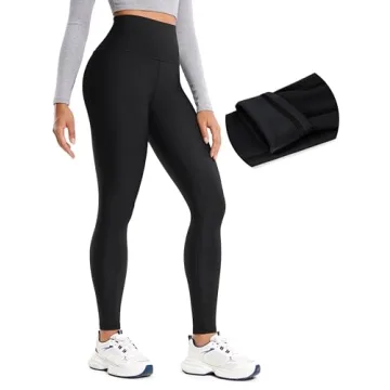 CRZ YOGA Thermal Fleece Lined Leggings Women 28'' - Winter Warm Workout Hiking Pants High Waisted Yo...