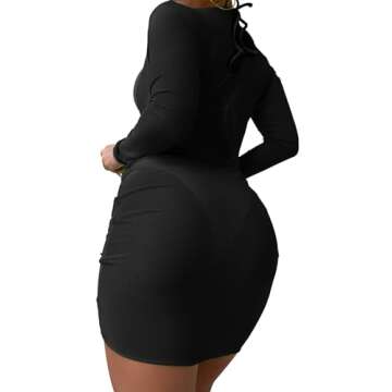 Lilosy Sexy Long Sleeve Fishnet Beach Swim Cover Up Dress String Tie Side Cheekly Thong Triangle Bik...