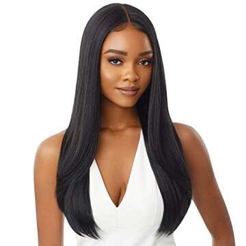 Outre Sleek Lay Part Synthetic Lace Front Wig - CHANELLE (DR2/SANDSTONE BLONDE)