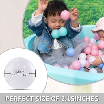 Ball Pit Balls for Kids, 100 pcs 2.15 Inches Small Size Thicken Soft Plastic Crush Proof Ball Pit Ba...
