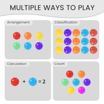 Ball Pit Balls for Kids, 100 pcs 2.15 Inches Small Size Thicken Soft Plastic Crush Proof Ball Pit Balls BPA Phthalate Free Baby Toddler Toy Ball with 3 Color White Clear and Warm Grey