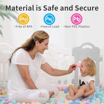 Ball Pit Balls for Kids, 100 pcs 2.15 Inches Small Size Thicken Soft Plastic Crush Proof Ball Pit Balls BPA Phthalate Free Baby Toddler Toy Ball with 3 Color White Clear and Warm Grey