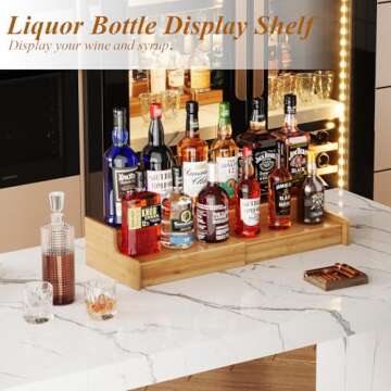 Hongtamoya 2-Tier Expandable Coffee Mug Holder, Countertop Station Bamboo Mug Cup Rack Coffee Bar Organizer, Tea Cups Stand for Cabinet, Multi-Functional Mug Holder Shelf for Kitchen, Home