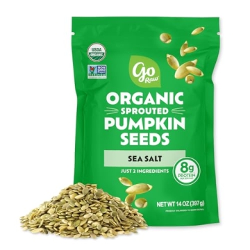 Go Raw Organic Sprouted Pumpkin Seeds, Sea Salted Superfood, 14 oz, Perfect for Keto Diet and Plant-...