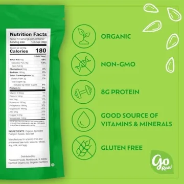 Go Raw Organic Sprouted Pumpkin Seeds Sea Salted Superfood 14 oz