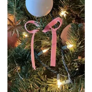 Pink Velvet Ribbon 1'' 25 Yards for Christmas Tree, Gift Wrapping, Flower Bouquet, Wreath Decorations, Bow Making