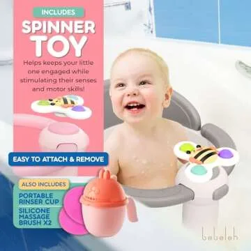 BEBELEH™ Baby Bath Seat for Babies 6 Months & Up - Safe Infant and Toddler Baby Bathtub Seat for Sitting Up - Baby Bath Tub Baby Tub Seat for Shower (Pink)