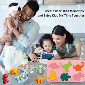 Dinosaurs Jelly Molds for Baby, Kawaii Dino Animal Food Molde Tools Making Cupcake Cookies Crayon Pudding for Kids…