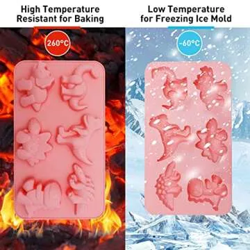 Dinosaurs Jelly Molds for Baby, Kawaii Dino Animal Food Molde Tools Making Cupcake Cookies Crayon Pudding for Kids…