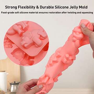 Dinosaurs Jelly Molds for Baby, Kawaii Dino Animal Food Molde Tools Making Cupcake Cookies Crayon Pudding for Kids…