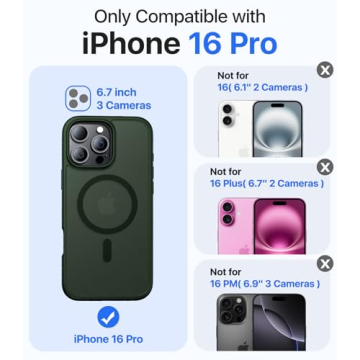 KCQNine Magnetic for iPhone 16 Pro Case,[Compatible with MagSafe][Military-Grade Drop Protection][An...