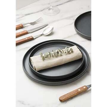 famiware Star Dinner Plates for 6, 10 inches Plate Set, Scratch Resistant, Stoneware Dinnerware, Kit...