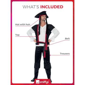 Smiffys Men's Aye Aye Pirate Captain Costume