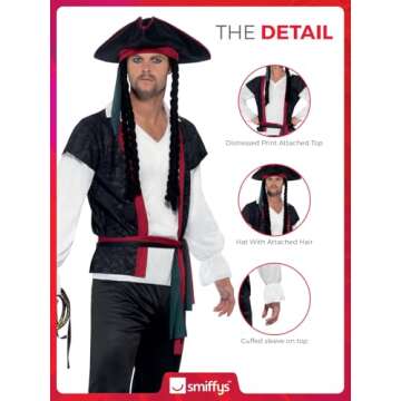 Smiffys Men's Aye Aye Pirate Captain Costume