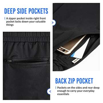 maamgic Men's 5" Running Shorts with Zip Pockets