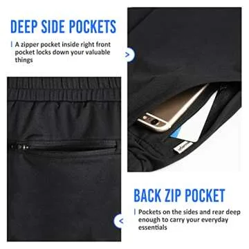 maamgic Men's 5" Running Shorts with Zip Pockets