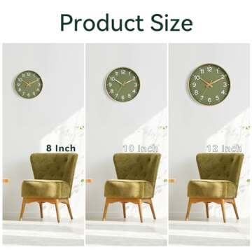 cicininc 8-Inch Gold Wall Clock - Battery Operated, Silent