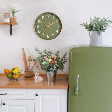 cicininc 8-Inch Gold Wall Clock - Battery Operated, Silent