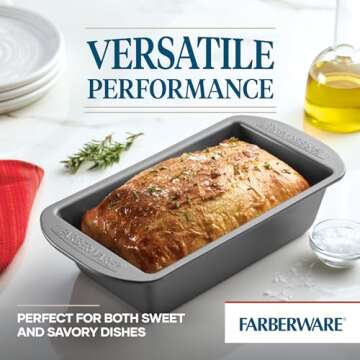 Farberware Nonstick Bakeware 9x5 Loaf Pan for Safe Baking
