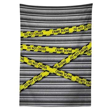 Ambesonne Police Tablecloth - Crime Scene Investigation 60"x90" Rectangular Cover